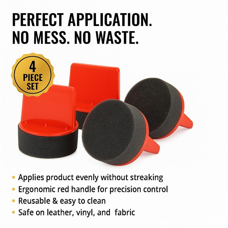 Leather Hero Pack of 4 Foam Dauber - Shoe Polish Applicator Brush - Shoe Polish Sponge for Shoe Shining & Polishing - Image 4